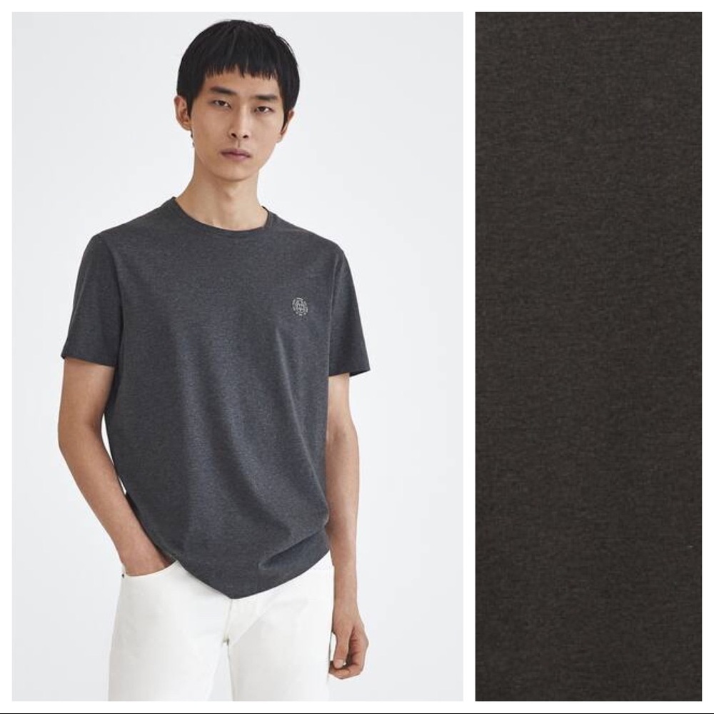 NWT. Massimo Dutti Man Gray Slogan "Happy Chinese New Year" T-shirt. Size M.